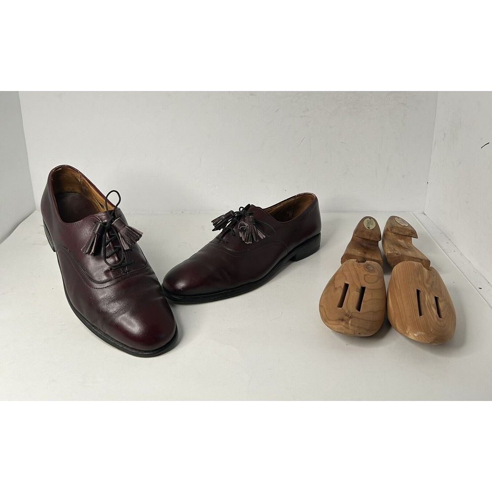 Allen Edmonds Hunter Burgundy Men's 8.5 E Leather‎ USA Oxfords Tassel Shoes
